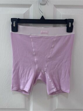 SKIMS Cotton Rib Boxers Size Small Light Pink Loungewear